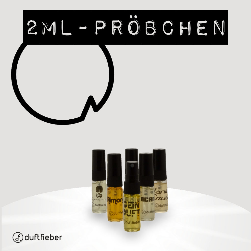 Mehrere 2ml Pröbchen von Duftfieber abgebildet